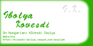 ibolya kovesdi business card